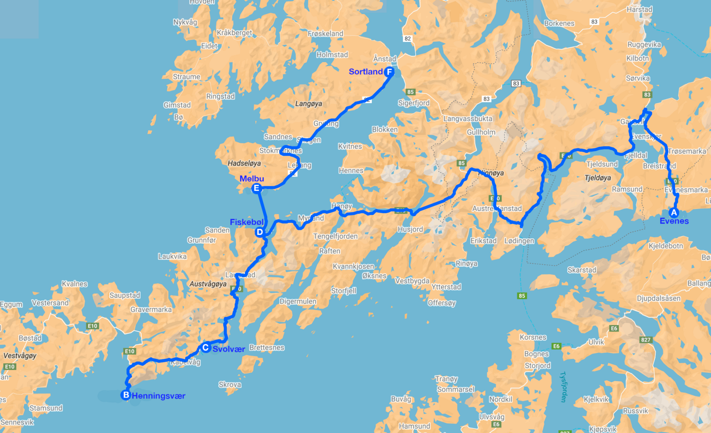 Direzione nord magnifici fiordi e arcipelaghi 2 map
