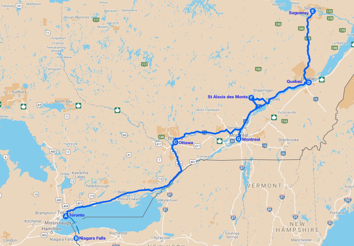 Meglio canada est map