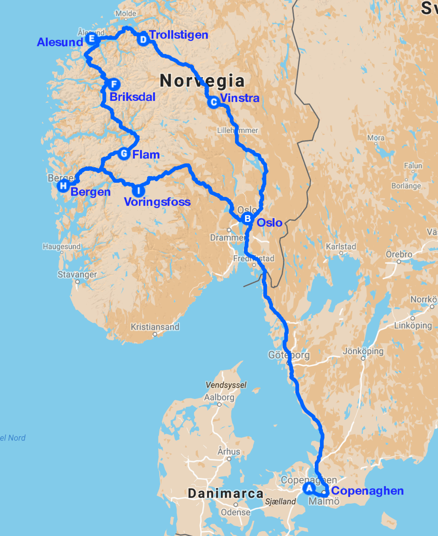 Saga nordica map