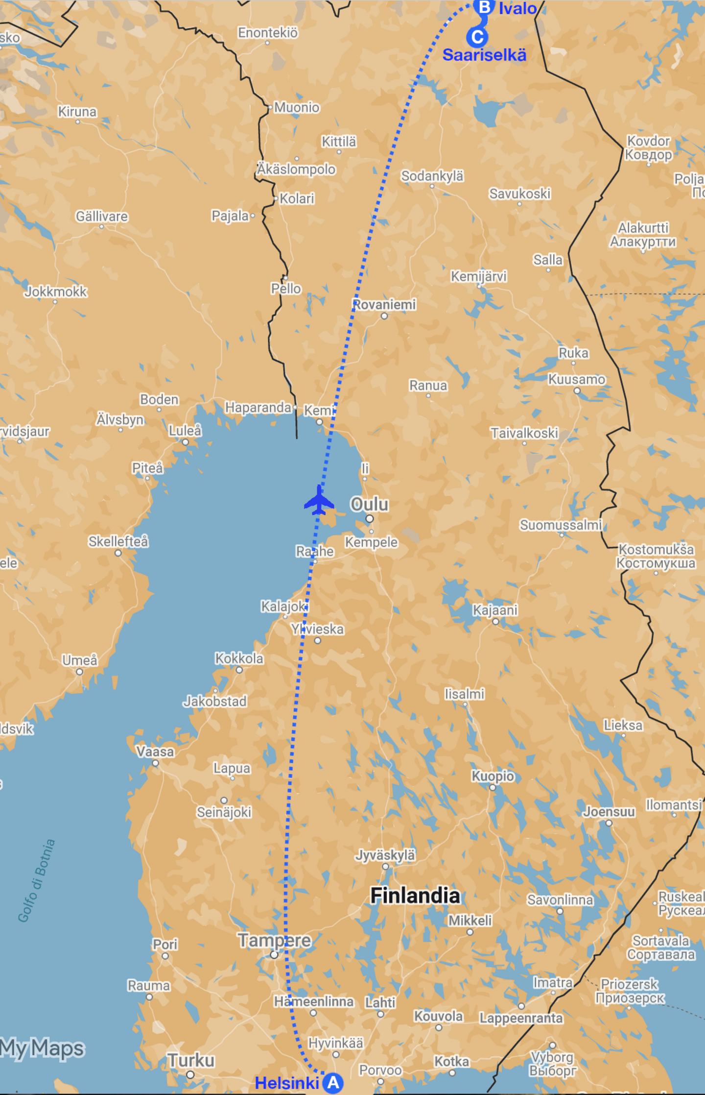 Aurora on the top map